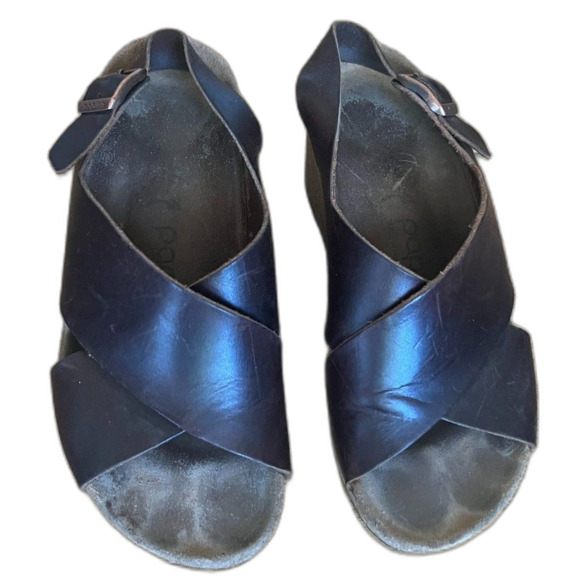 Birkenstock Papillio SAMIRA Brown Leather Wedge Sandals   Women's Size 36 US 6 - Picture 1 of 8